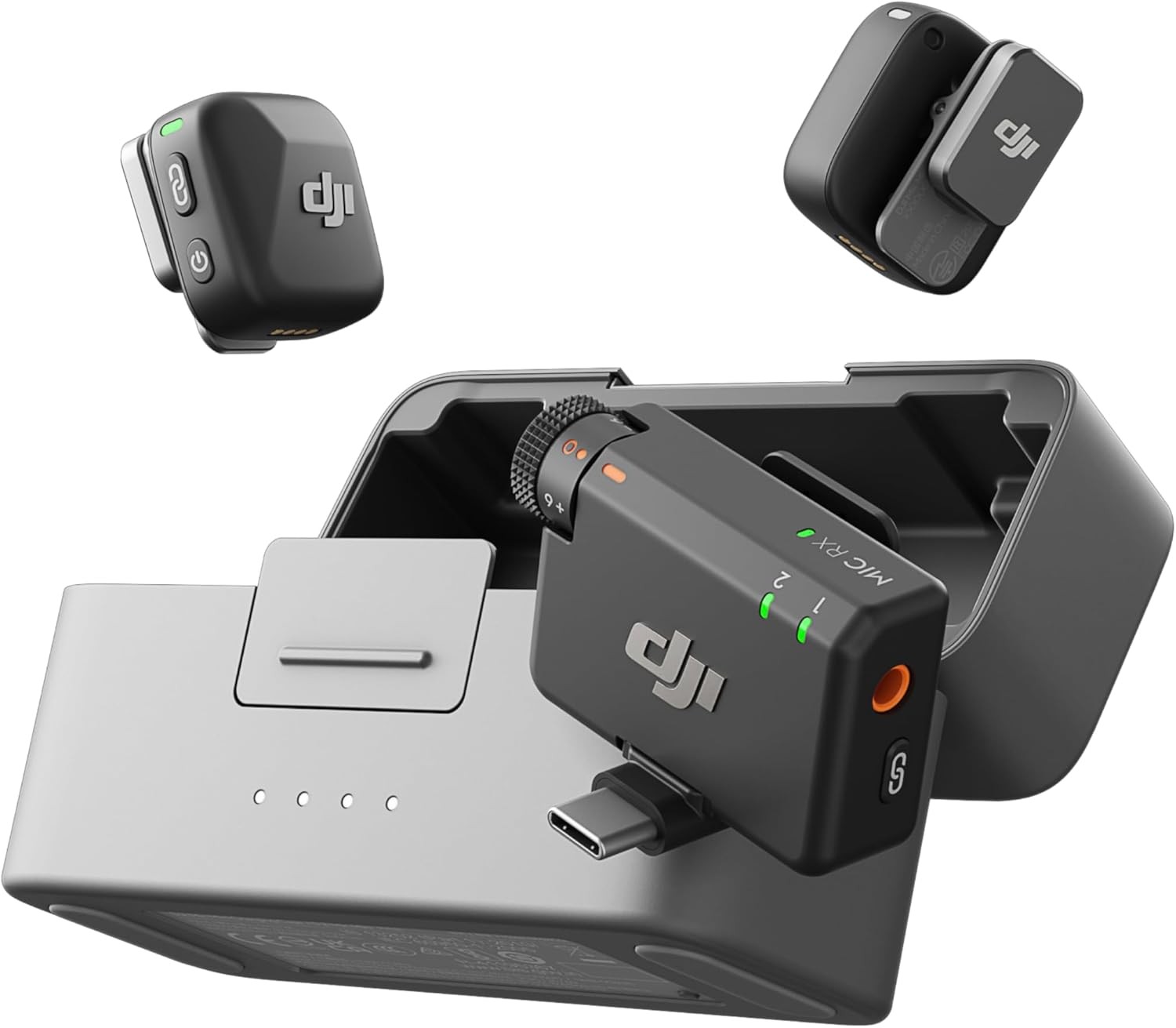 DJI Mic Mini (2 TX + 1 RX + Charging Case) Wireless Microphone Kit - Dark Grey