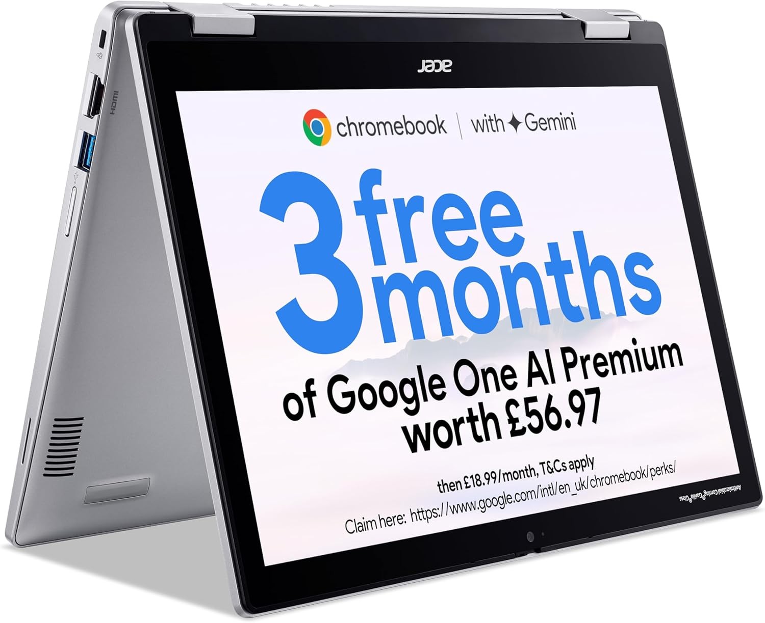 Acer Chromebook Spin 312 Intel N100 4GB 64GB Silver